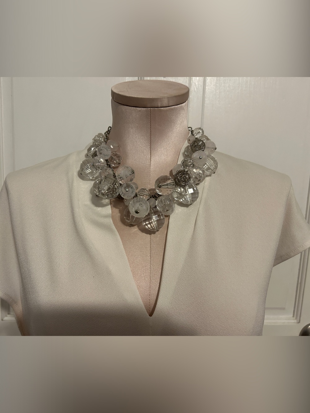 Statement Clear Crystal Cluster Necklace - Women's Jewelry